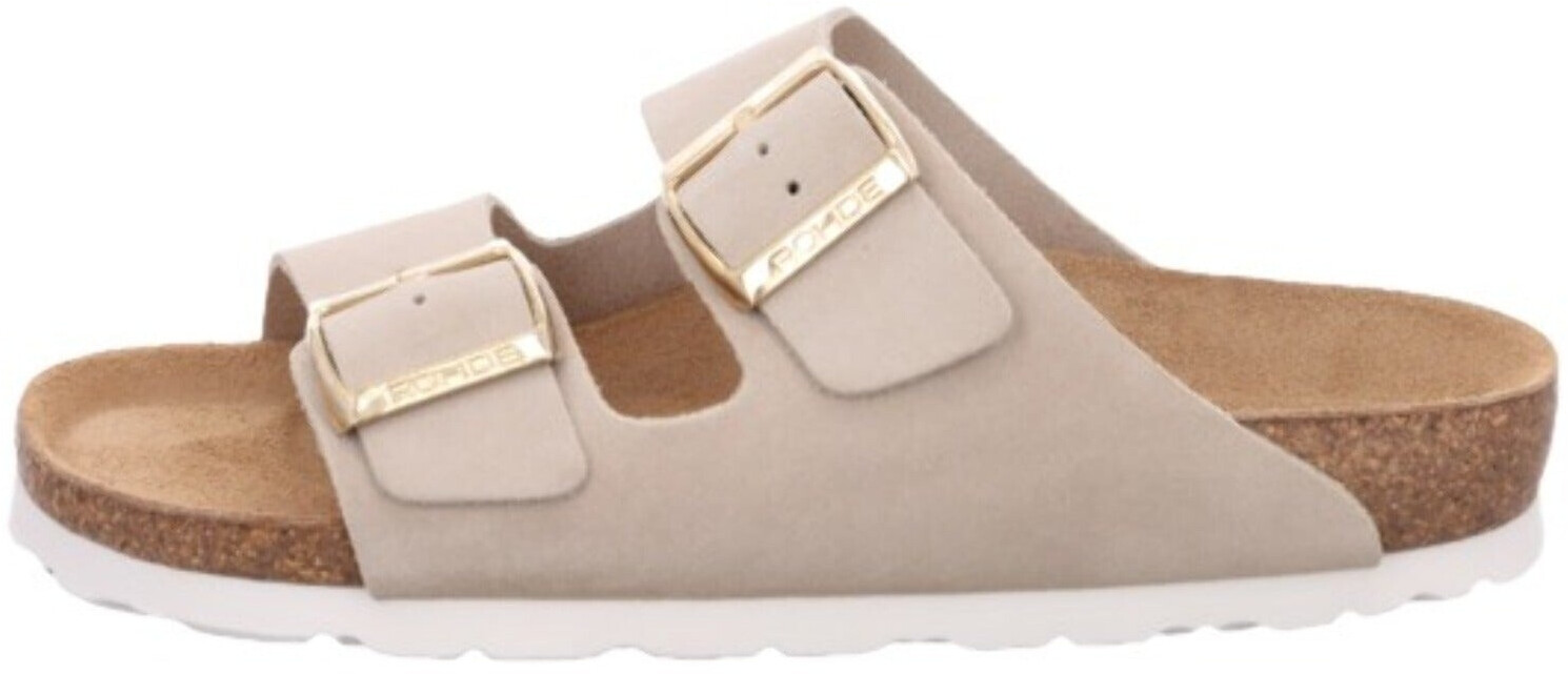 Rohde Alba Ciabatte Donna Con Tacco - Infradito In Pelle Effetto Metallico, Plantare Imbottito, Larghezza Comfort G (Argento, Rosa, Grigio)