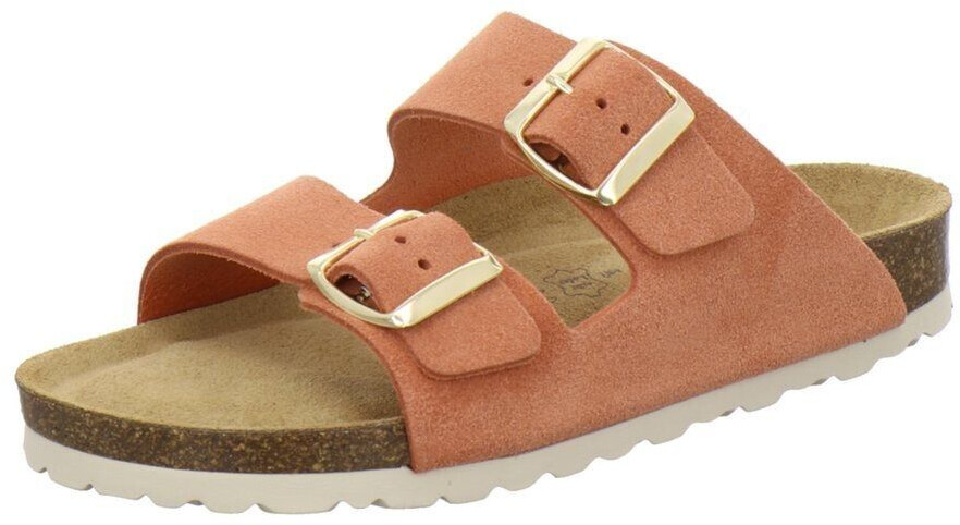 AFS Two-strap slide sandal for women with footbed orange