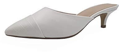 The Drop Paulina Pointed Toe Two-Tone Mule-Slipper white