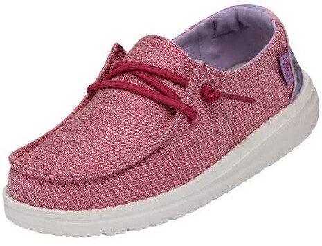 Dude Wendy Youth Moc Toe Shoes Sparkle Pink
