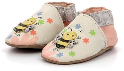 Robeez Bee Carefull Slippers white pink
