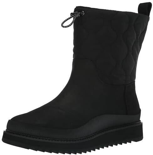 TOMS Shoes Makenna Snow black leather and ribbed