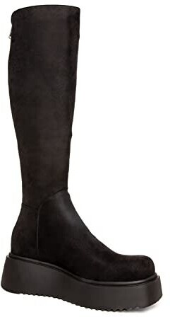 LAMODA Cruel Winter Chunky Knee High black suede