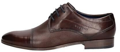 Bugatti Classic Business Half Shoe made of leather Derby with cap and perforation dark brown