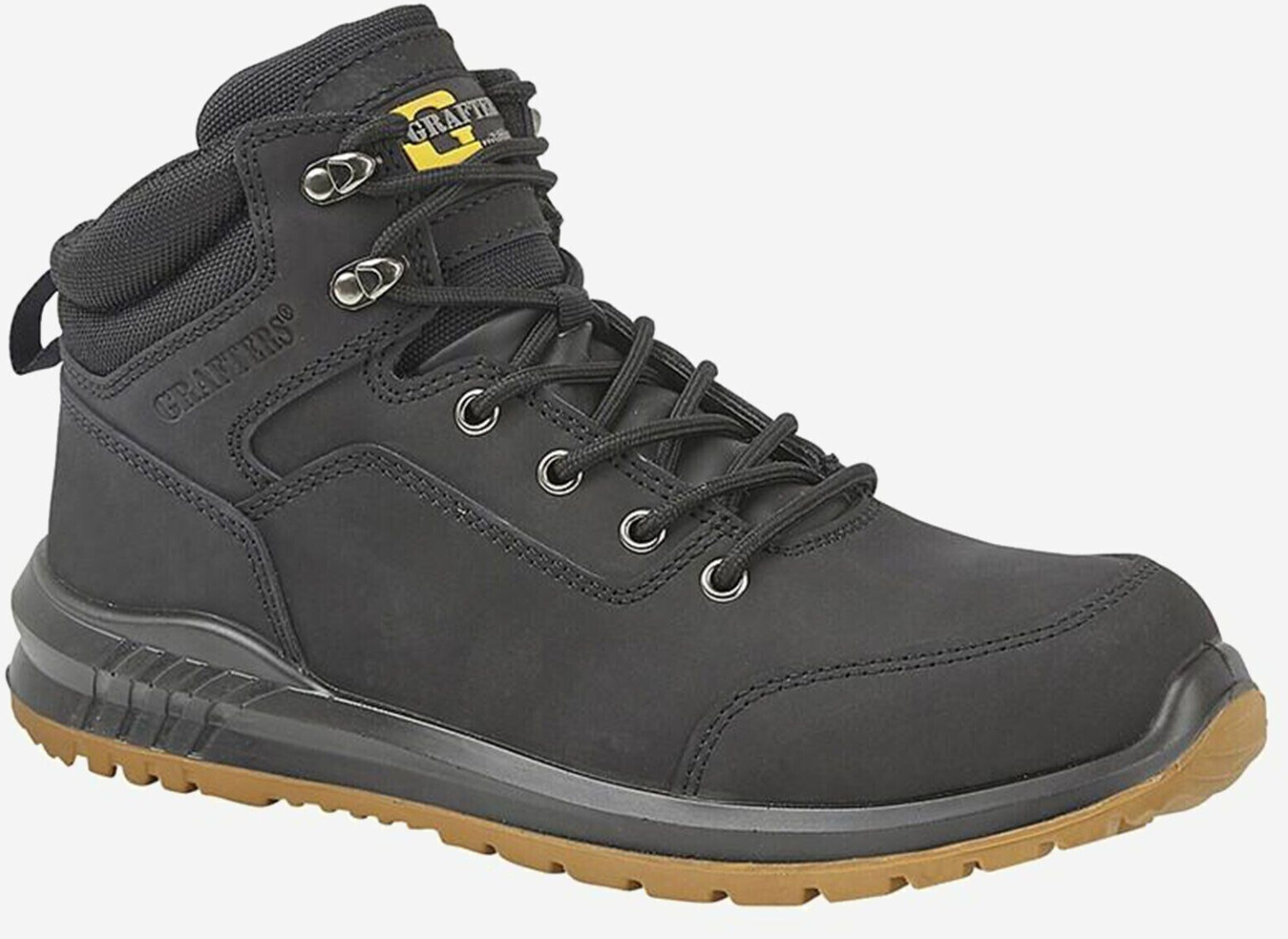 Grafters Safety shoes M513 steel toe lace-up nubuck work shoes