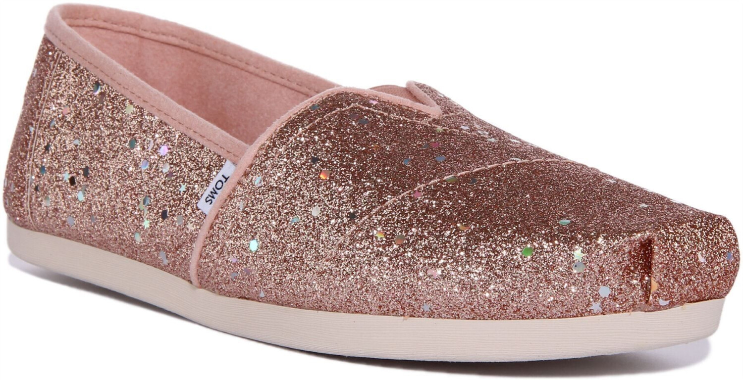 TOMS Shoes Glitter Alpargata Flat Slipper pink