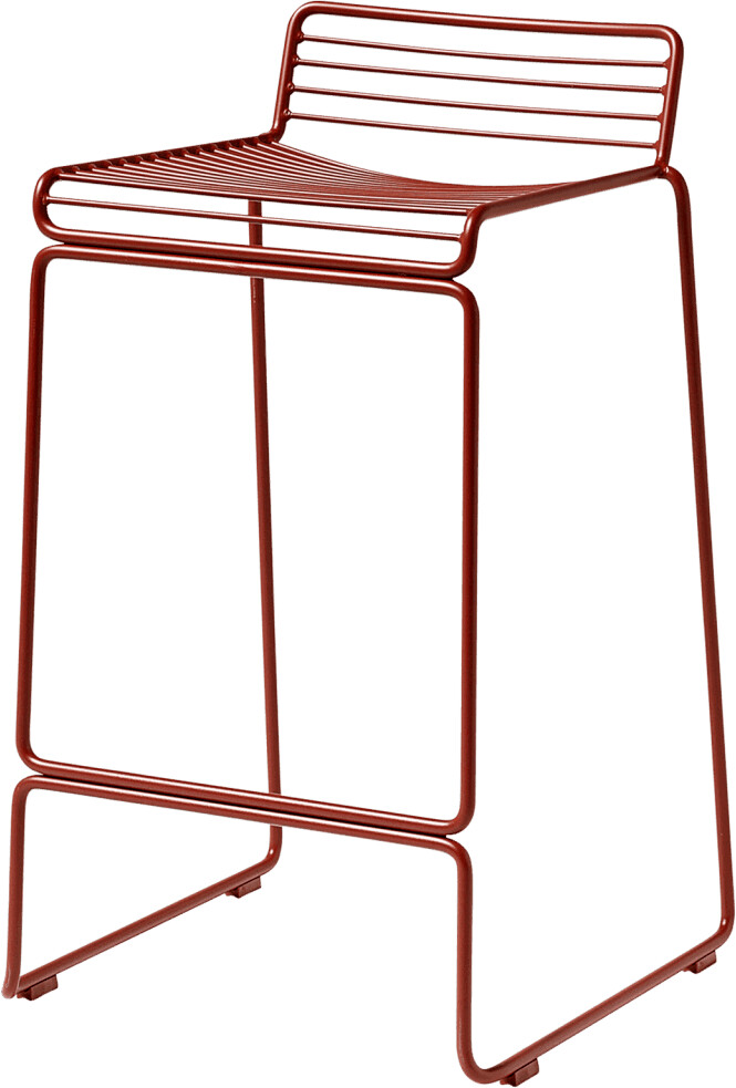 HAY Hee Bar Stool red metal rust brown rust (215) seat height 65 cm