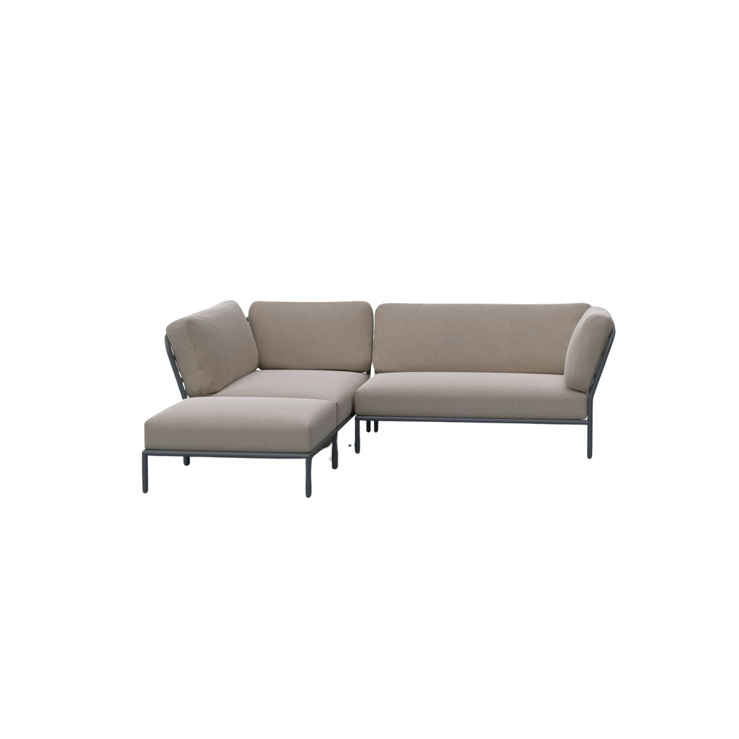 Houe LEVEL Lounge Sofa beige 139x68x92 cm Sunbrella Heritage ash Sunbrella ash (213)