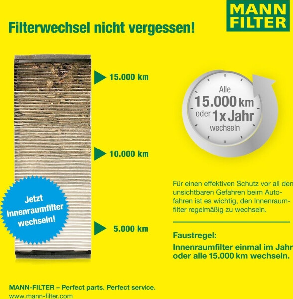 Mann Filter Pollenfilter für Audi A1 Skoda Fabia II Rapid Seat (CUK 26 010), Bild 6