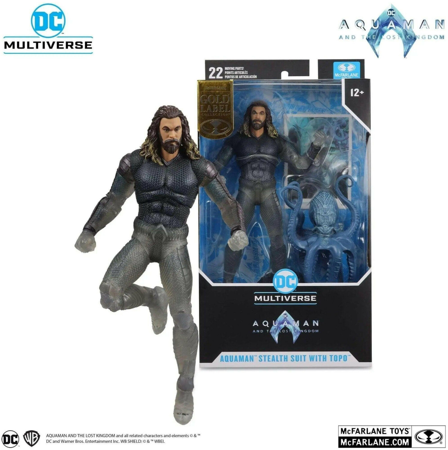 McFarlane Toys DC Multiverse Aquaman and the Lost Kingdom Aquaman (Stealth Suit with Topo) (Gold Label) 18cm