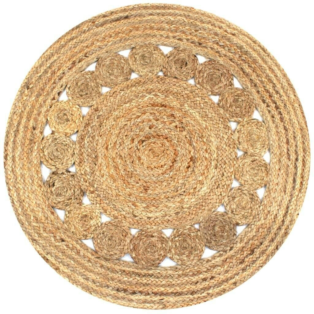 vidaXL Braiding pattern jute 90 cm round (245342)