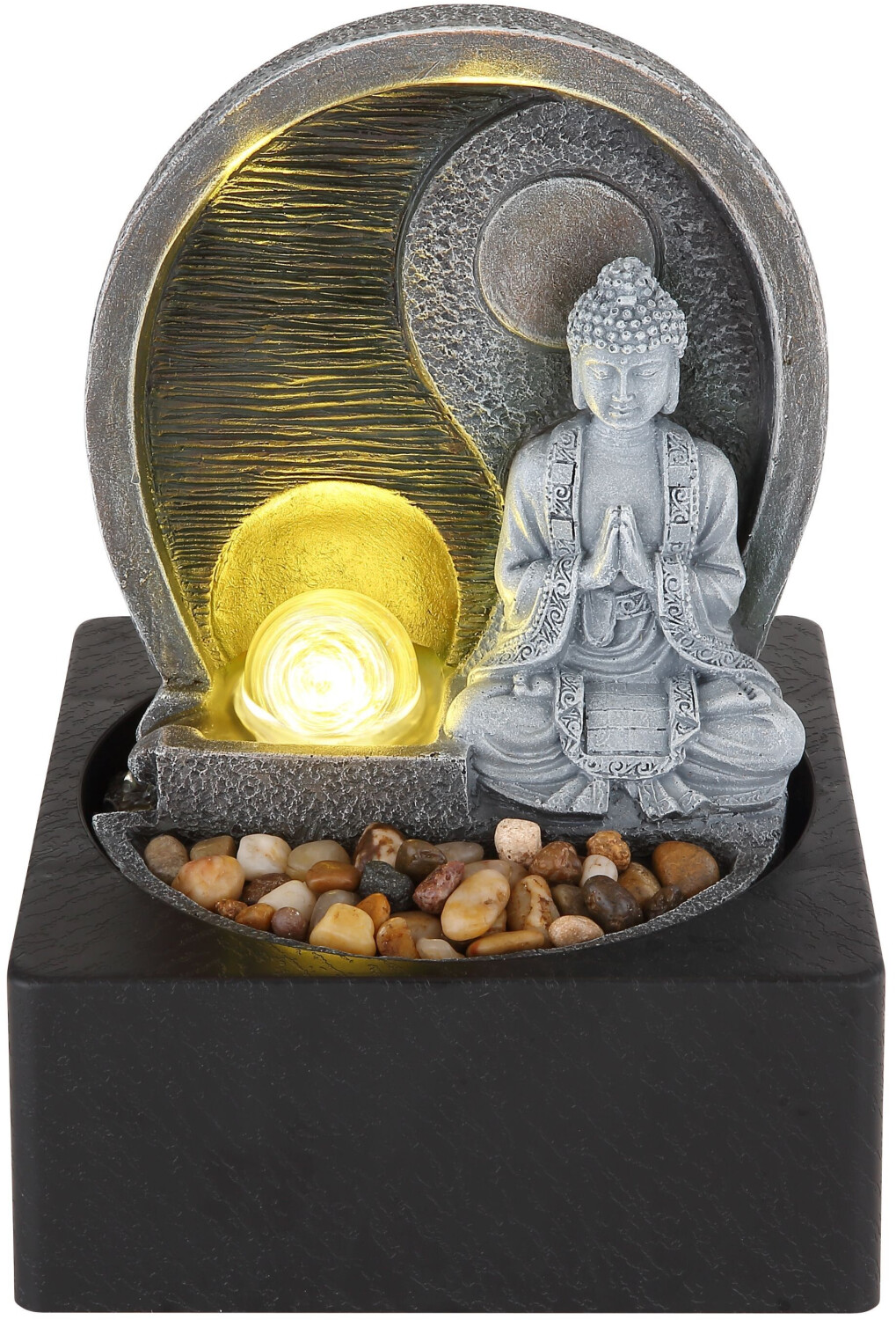 Globo Fontana Brunnen mit Buddha Ying Yang Kunststoff grau ab 49,99