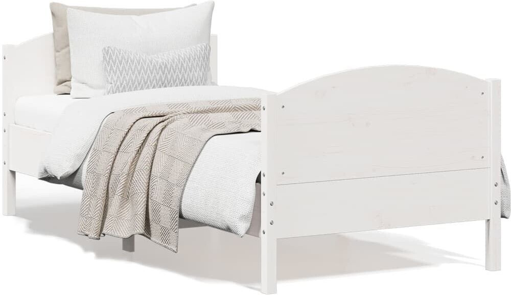 vidaXL Solid wood bed with headboard pine 90x190cm (842571)