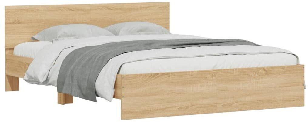 vidaXL Bed frame with headboard 140x190cm (3207499)
