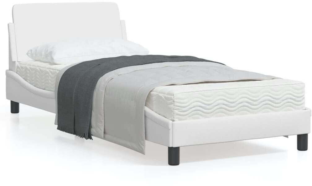 vidaXL Bed frame with headboard faux leather 90x200cm (373119)