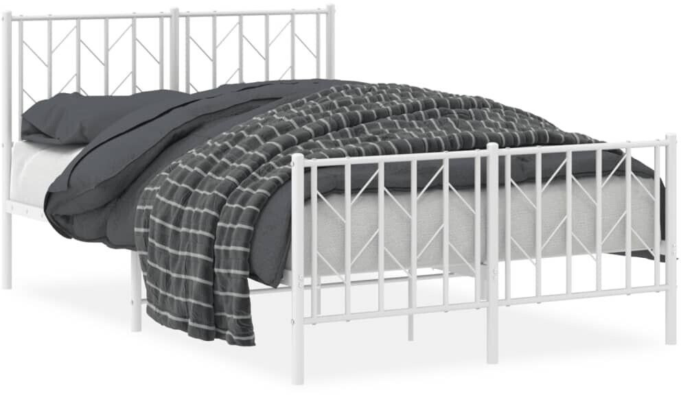 vidaXL Bed frame with head and footboard metal 120x200cm (374502)