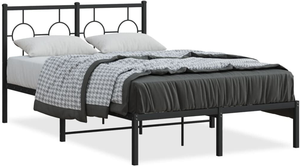 vidaXL Bed frame with headboard metal 120x200cm (376224)