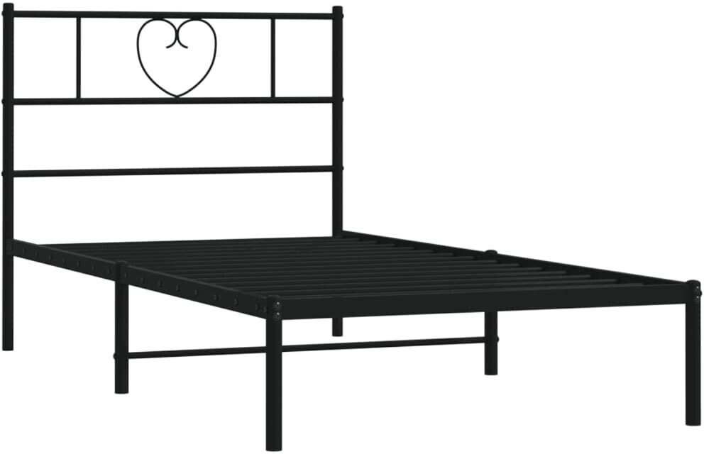 vidaXL Bed frame with headboard metal 90x200cm (355456)