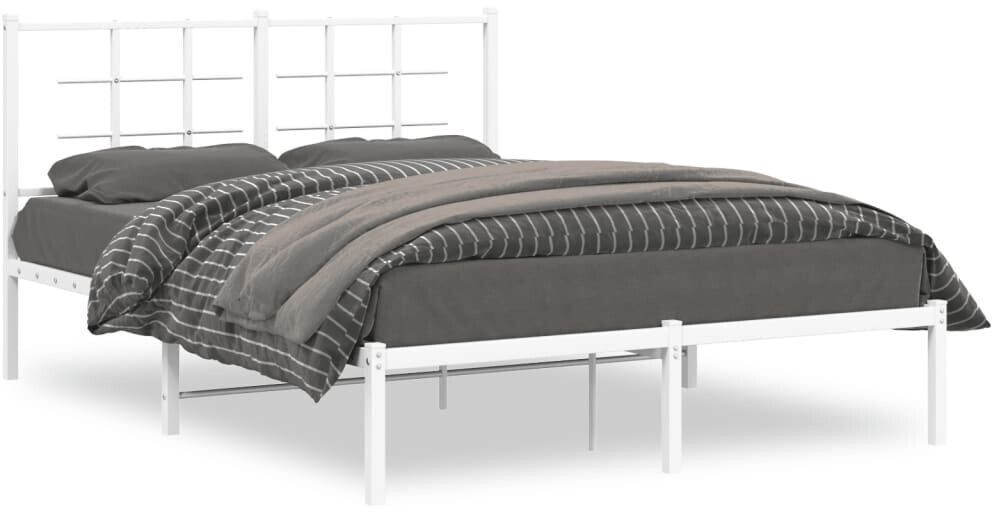 vidaXL Bed frame with headboard metal 140x190cm (355610)