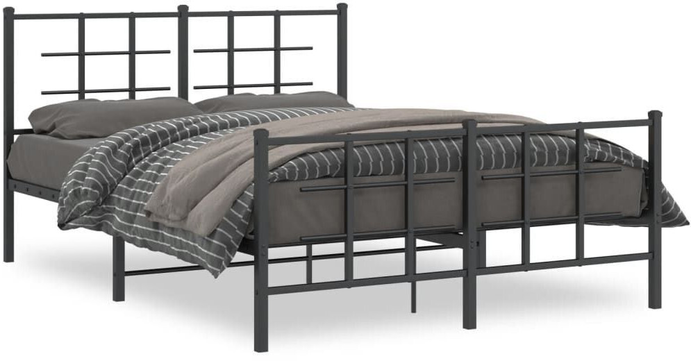 vidaXL Bed frame with head and footboard metal 140x190cm (355579)