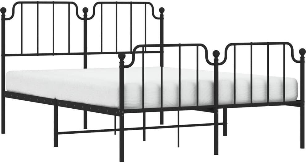 vidaXL Bed frame with head and footboard metal 140x200cm (373906)