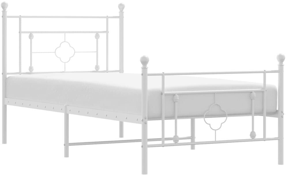 vidaXL Bed frame with head and footboard metal 90x190cm (374398)