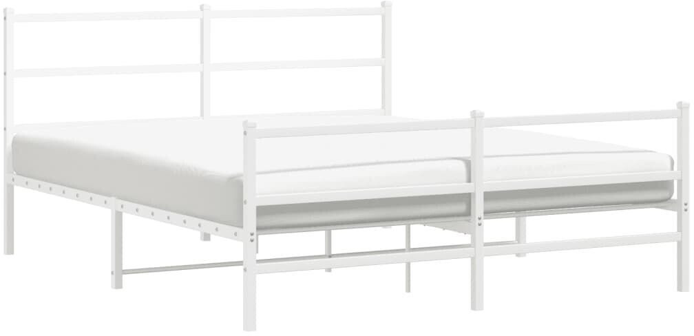vidaXL Bed frame with head and footboard metal 150x200cm (355434)
