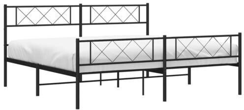 vidaXL Bed frame with head and footboard metal 200x200cm (372302)