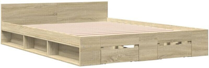 vidaXL Cadre de Lit Bois Sonoma 140 x 190 cm (3280764)