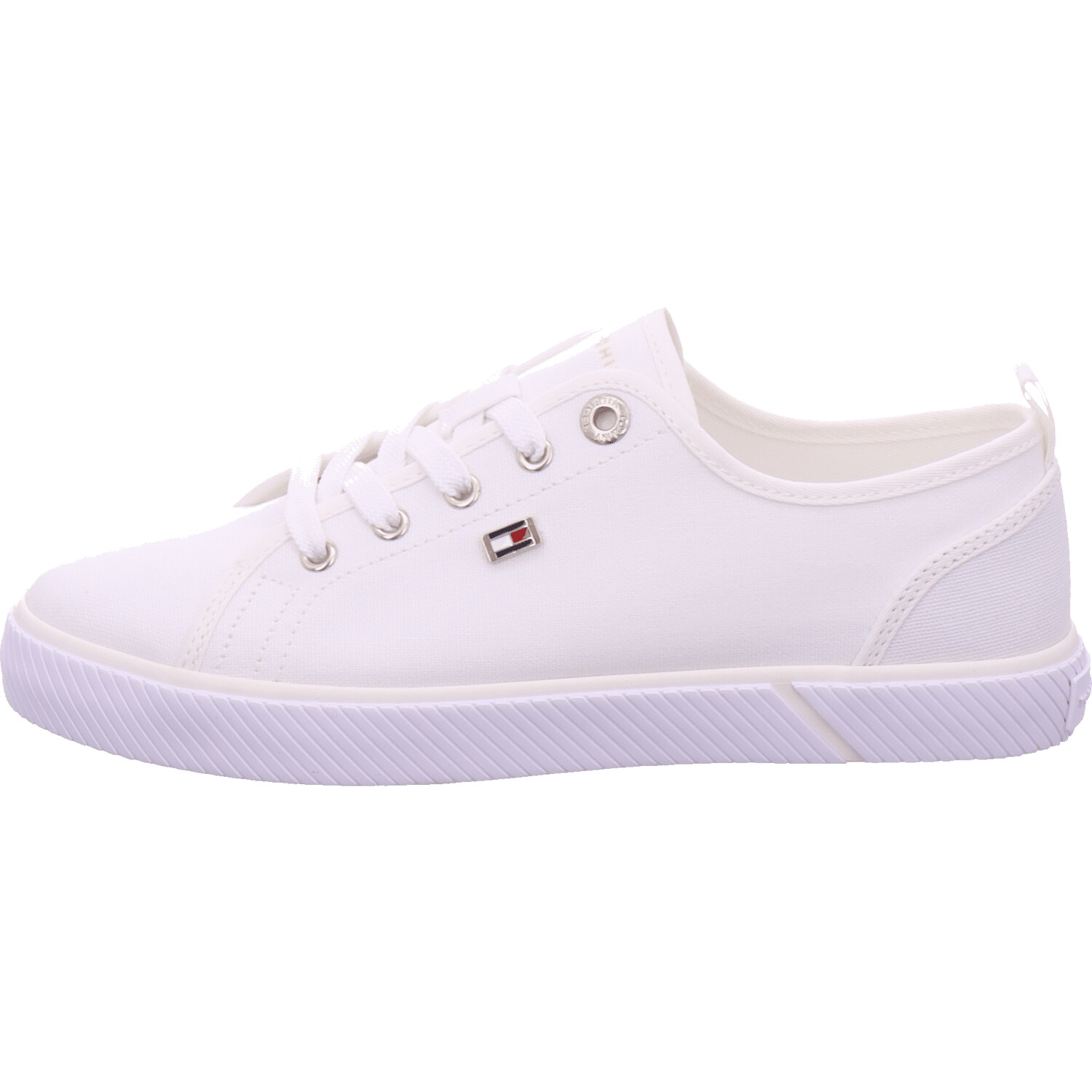 Tommy Hilfiger Enamel Flag Canvas Trainers Women (FW0FW08063) white