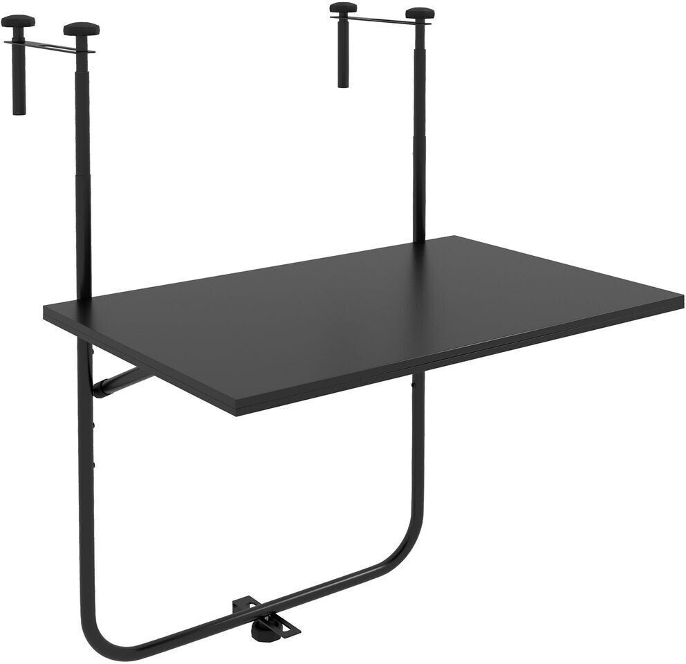 Outsunny Balcony hanging table 3-way height adjustable metal 62x60cm black