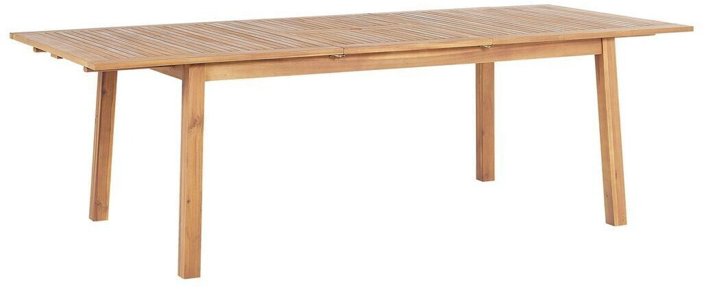 Beliani Garden table acacia wood 180/240x100cm extendable light brown