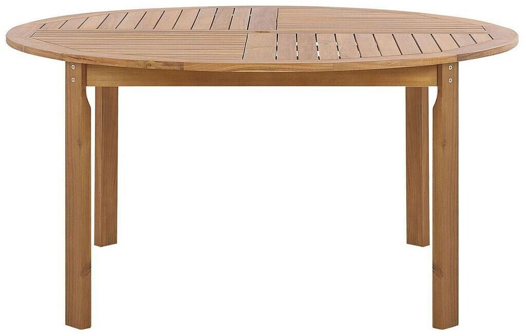 Beliani Round acacia wood garden table with decorative table top