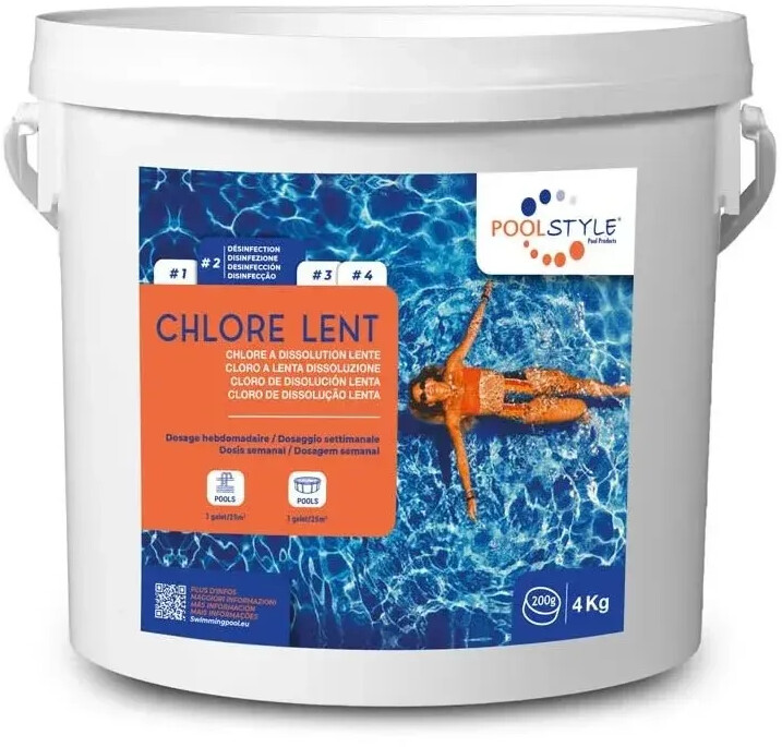 PoolStyle Chlore lent en galets 4 kg