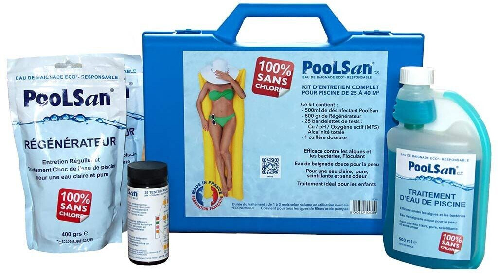 PoolSan Testeur piscine traitée au phmb bleu