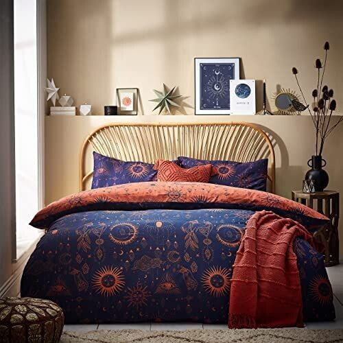 Furn Constellation Double Duvet Cover Set Polyester Bronze/Navy