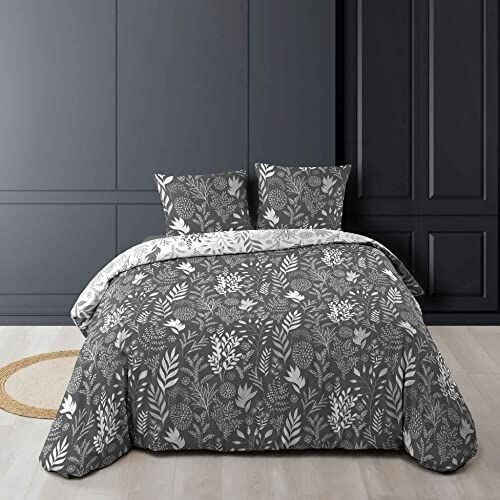 Douceur d'Intérieur Suzanne bed linen 3 pieces. 240x220 cm anthracite