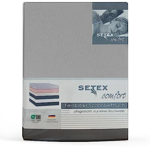 Setex Fine flax fitted sheet 180x200 cm silver