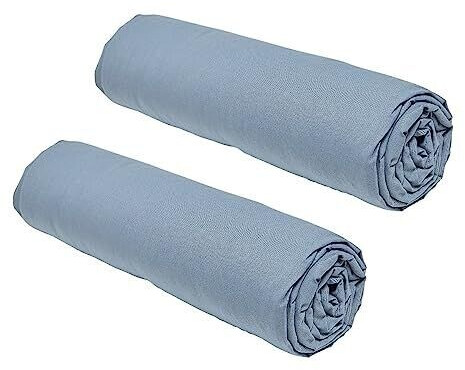 Today Essential set of 2 fitted sheets 160x200 cm for denim double bed