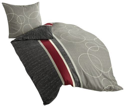 Bierbaum Bed linen 6230 Satin Basic gray 08 135x200+80x80 cm