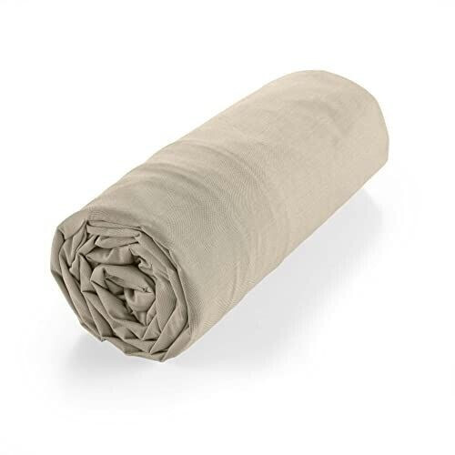 Douceur d'Intérieur Biolina fitted sheet 160x200 cm organic taupe