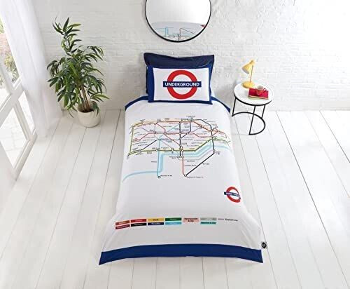 Rapport Home LDNUND London Underground Polycotton Multicolored 135x200 cm