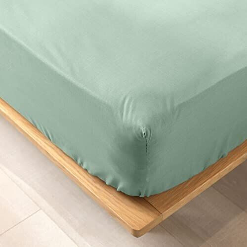 Douceur d'Intérieur Fitted sheet 160x200 cm Biolina Sage