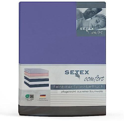 Setex Fine flax fitted sheet 90x200 cm Very Peri Purple