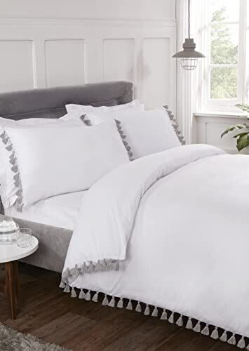 Rapport London Bedding set with tassels white 135x200 cm
