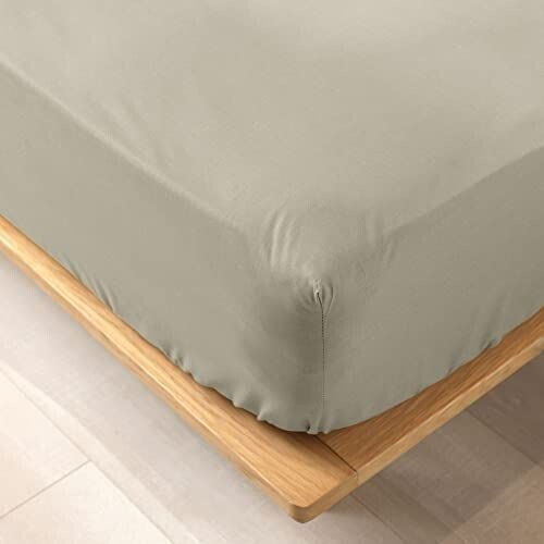 Douceur d'Intérieur Fitted sheet 90x190 cm Biolina Taupe