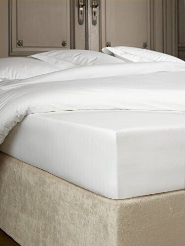 De Witte Lietaer Bumblebee fitted sheet Percale Luxe White 180x200x40 cm