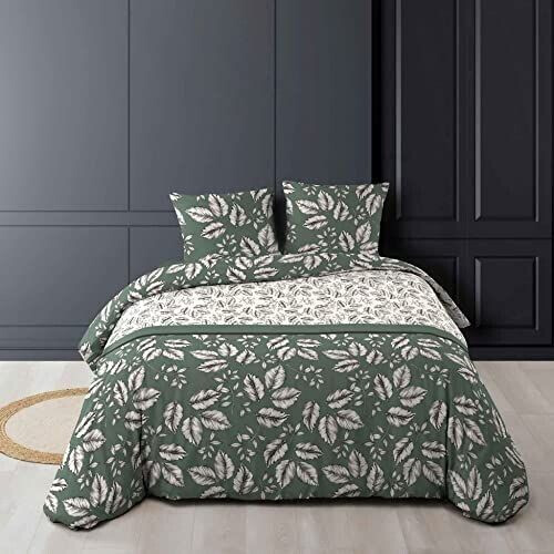 Douceur d'Intérieur Parure de lit bed linen 3 pieces. 240x220 cm Khaki Marjoram
