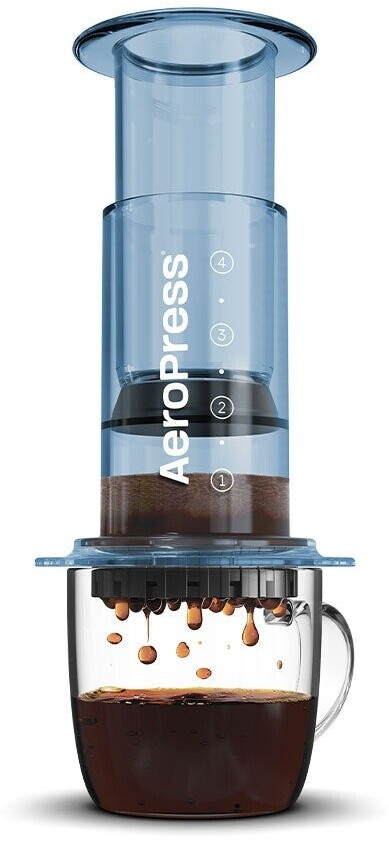 AeroPress Coffee Maker Clear Blue