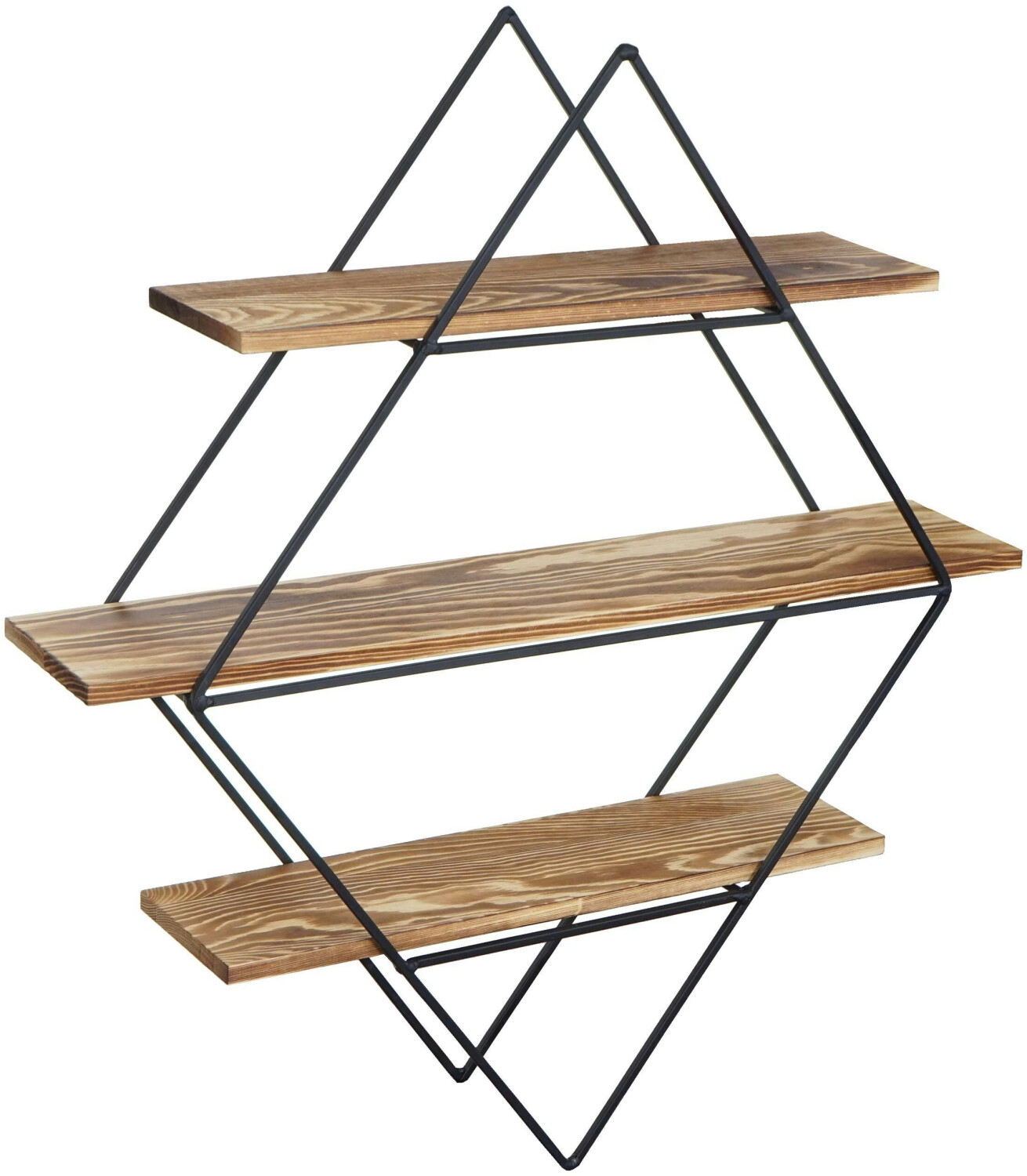 Mendler Wall shelf HWC-A80 real wood 60x55x12cm - brown wood 59842